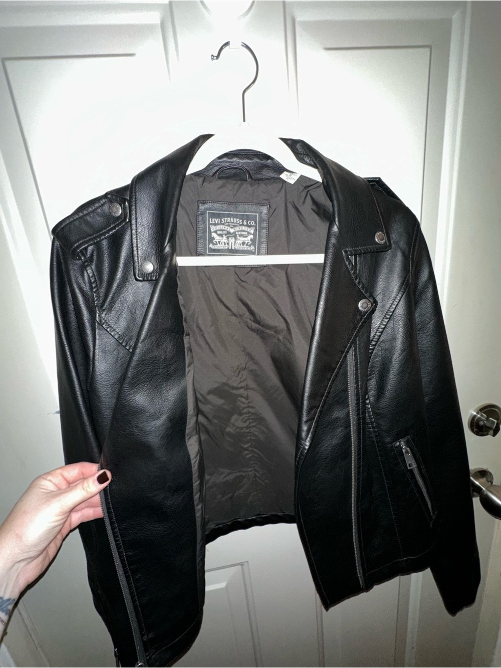 Levi's Women's Black Leather Moto-Style Jacket